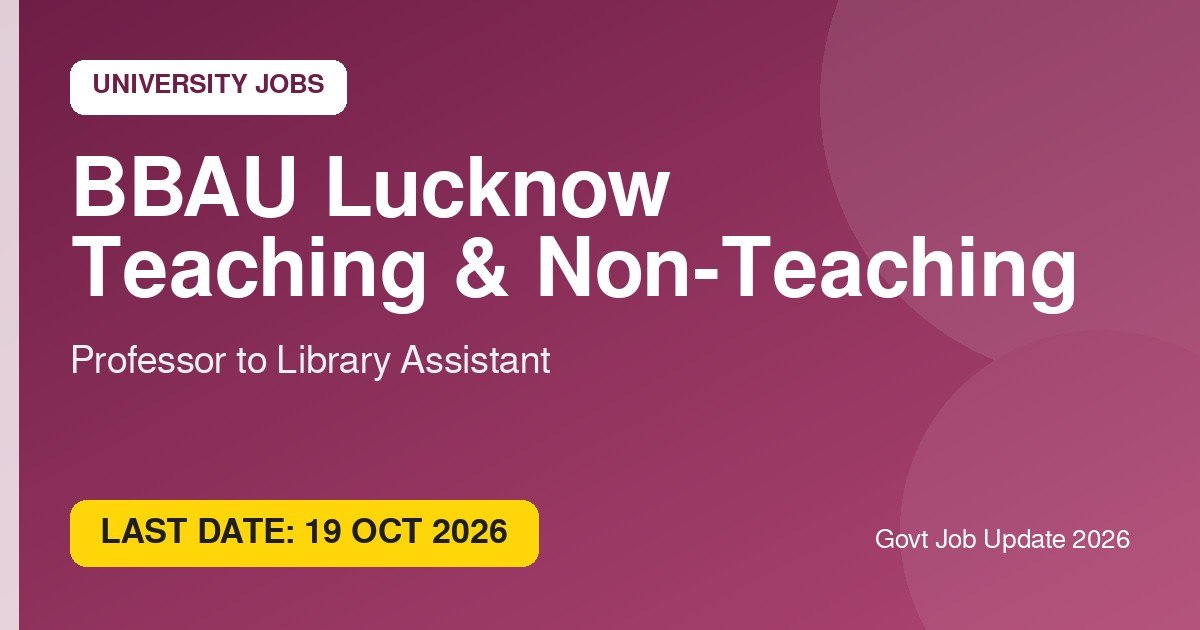 BBAU Lucknow Recruitment 2026